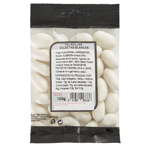 Peladillas blancas. Envase 150gr.