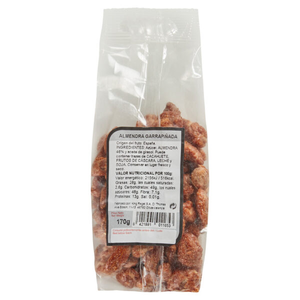 Almendra garrapiñada. Envase 170gr.