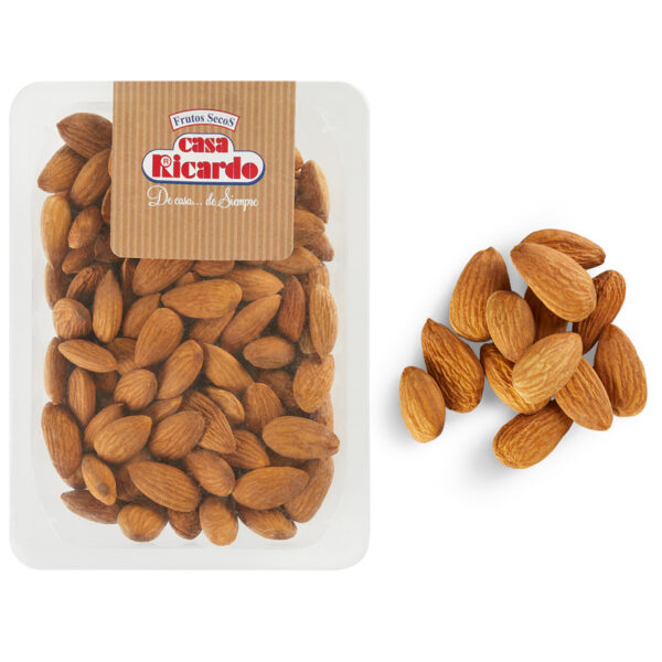 Almendra natural piel. Envase de 120gr.