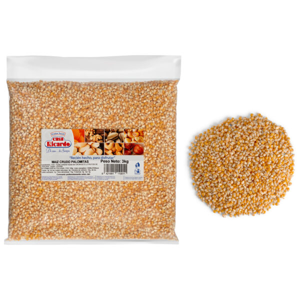 Maiz crudo palomitas. Envase 3kg.