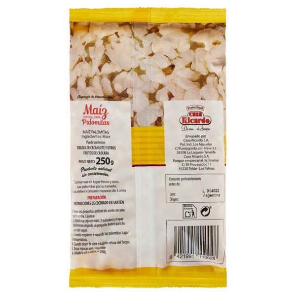 Maíz Palomitas. Envase 250gr.