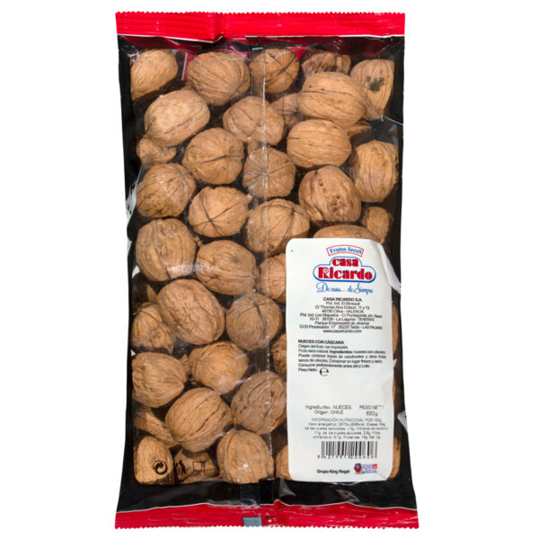 Nueces cáscara. Envase 650gr.