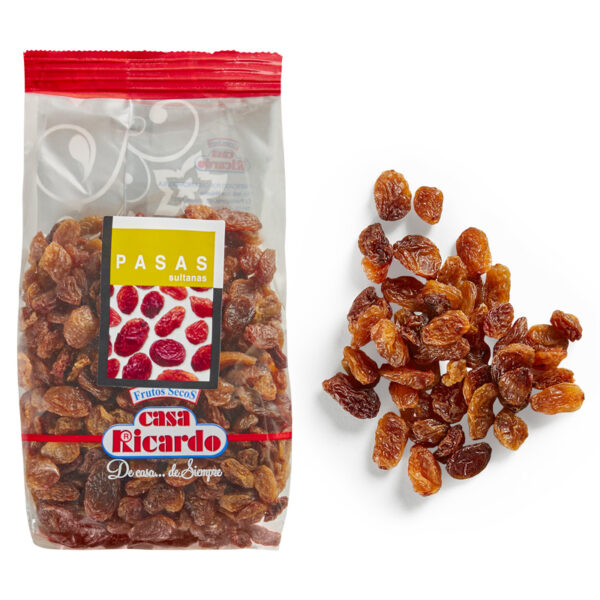 Pasas sultanas. Envase 250gr.