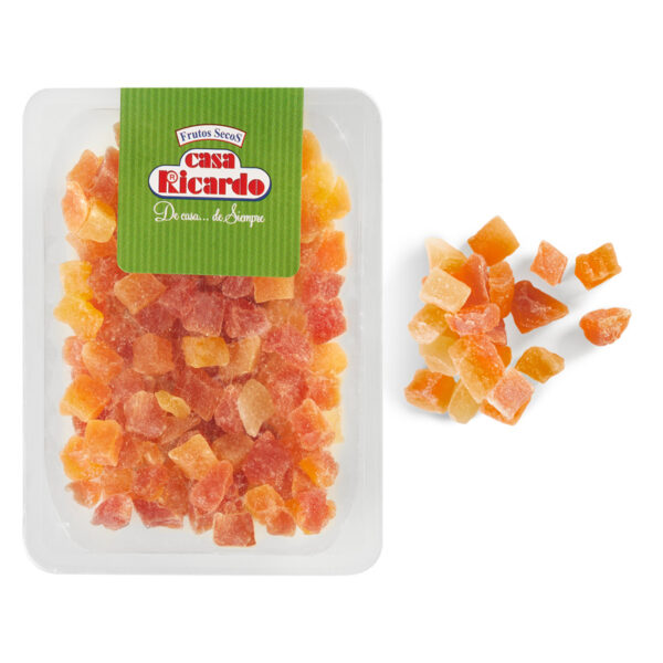 Papaya cubos. Envase 120gr.