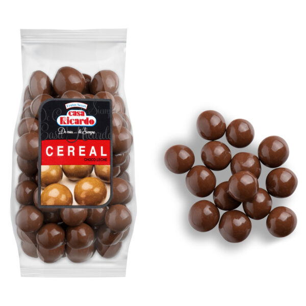 Grageas cereal chocolate leche. Envase 200 gr.