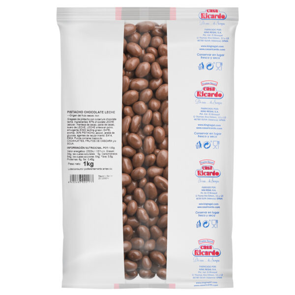 Pistacho chocolate leche. Envase 1kg.