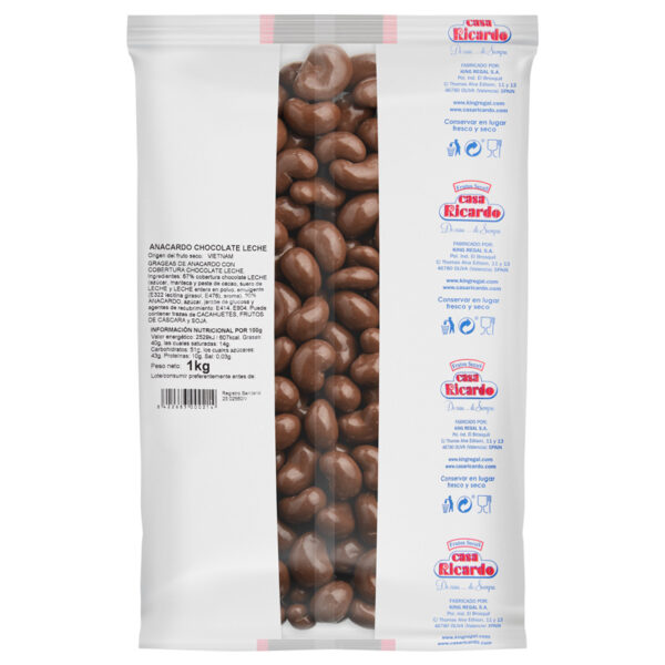 Anacardo Chocolate Leche. Envase 1kg.