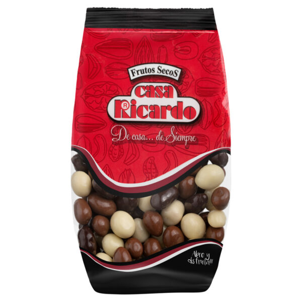 Cacahuetes chocolate surtido grageas. Envase 180gr.